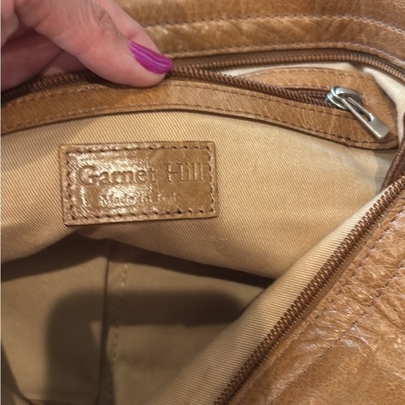 Garnet Hill Tan Leather Tote Bag - Picture 6 of 8